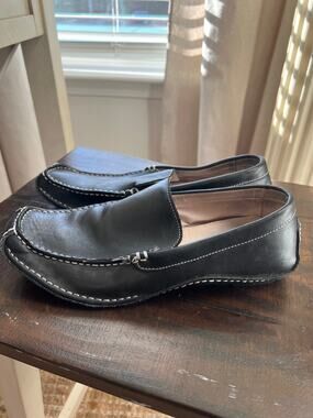 Varese size 10 men’s black square toe loafers shoes